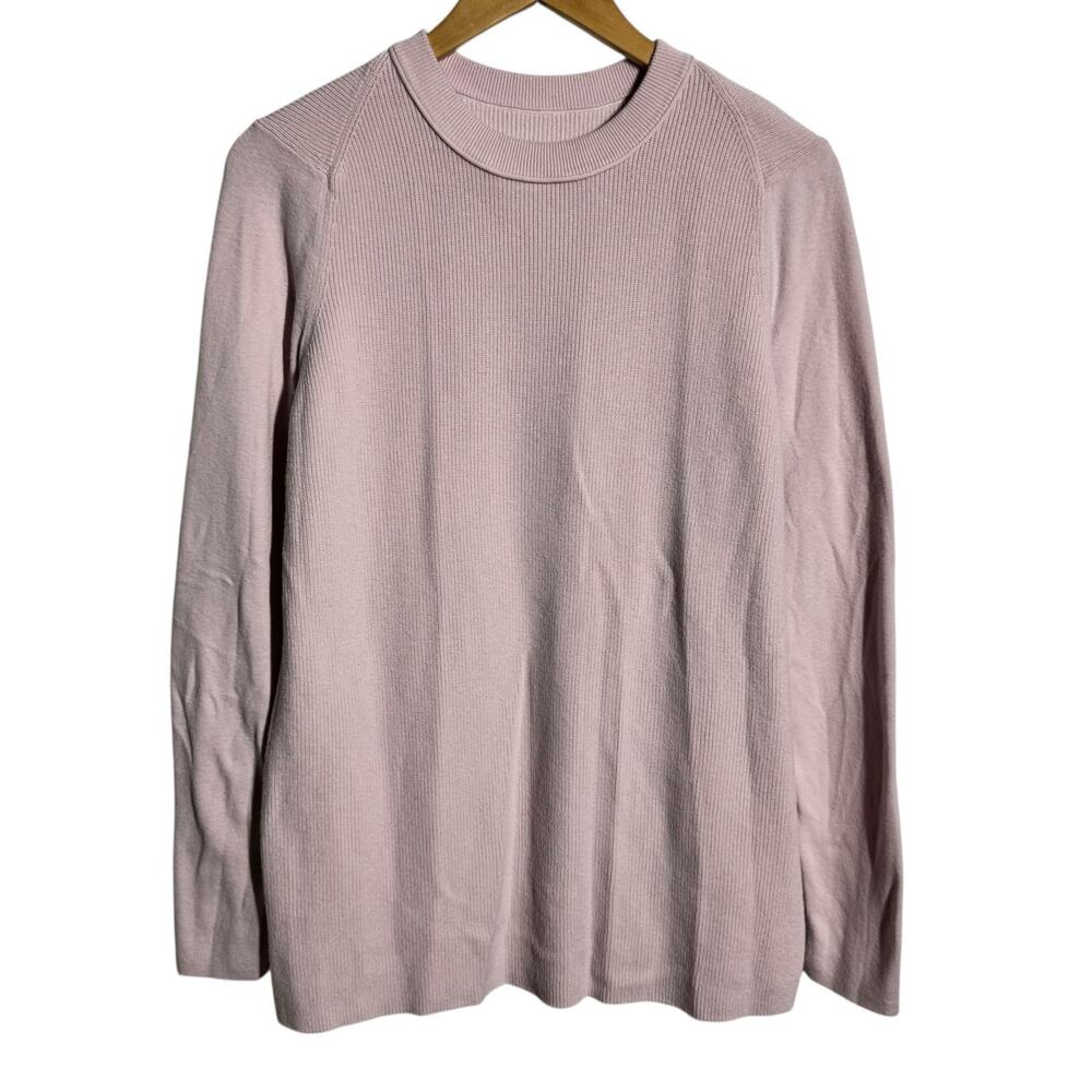 Lululemon Sweater Men M Light‎ Pink Cotton Nylon Blend Crewneck Pullover Preepy